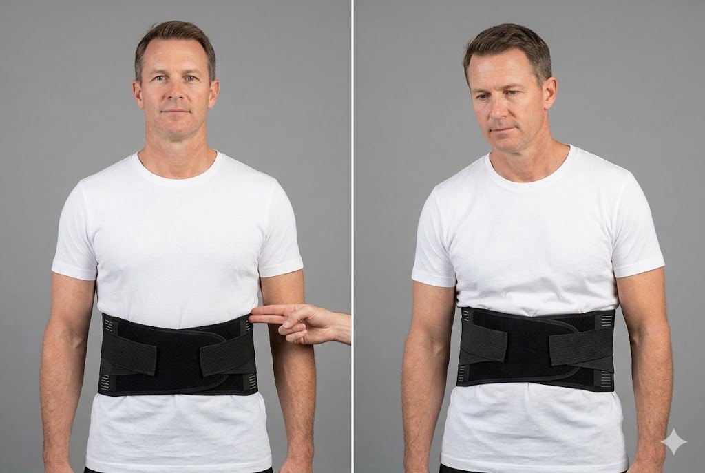 Proper back brace fit demonstration