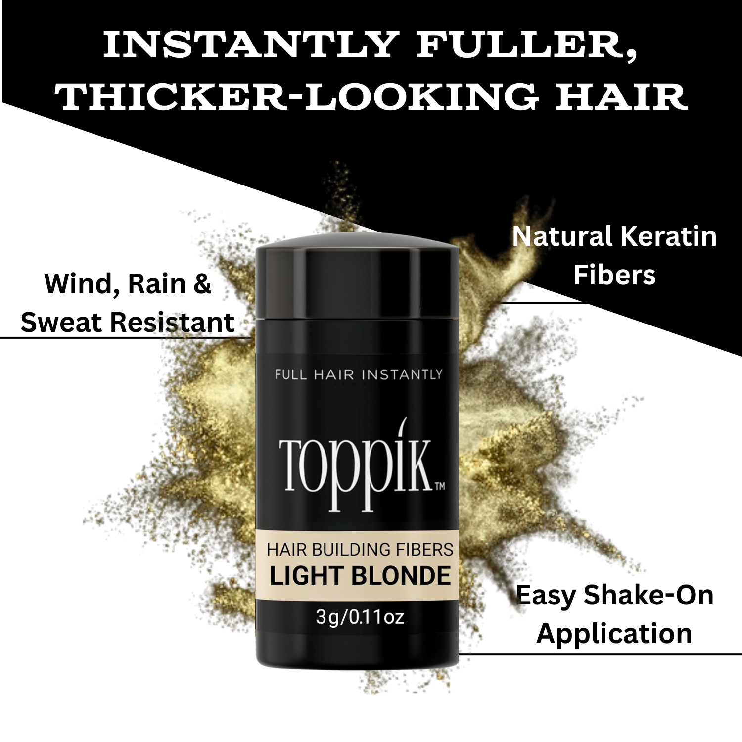 Toppik Hair Building Fibers Travel 3 Grams – Quick Hair Coverage on the Go