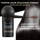 Toppik Hair Building Fibers - Regular 12g - Quick Cover for Thinning Hair with Applicator
