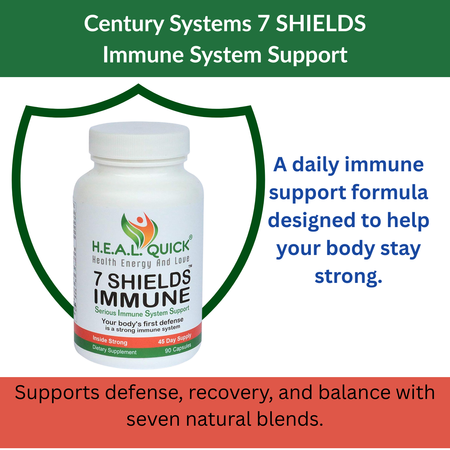 Century Systems 7 SHIELDS Immune System Support-90 Capsules