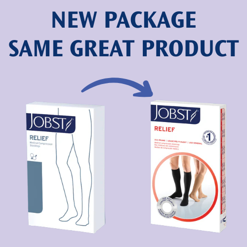 JOBST Relief Thigh High Open Toe 20-30mmHg Compression Stockings with Silicone-Petite