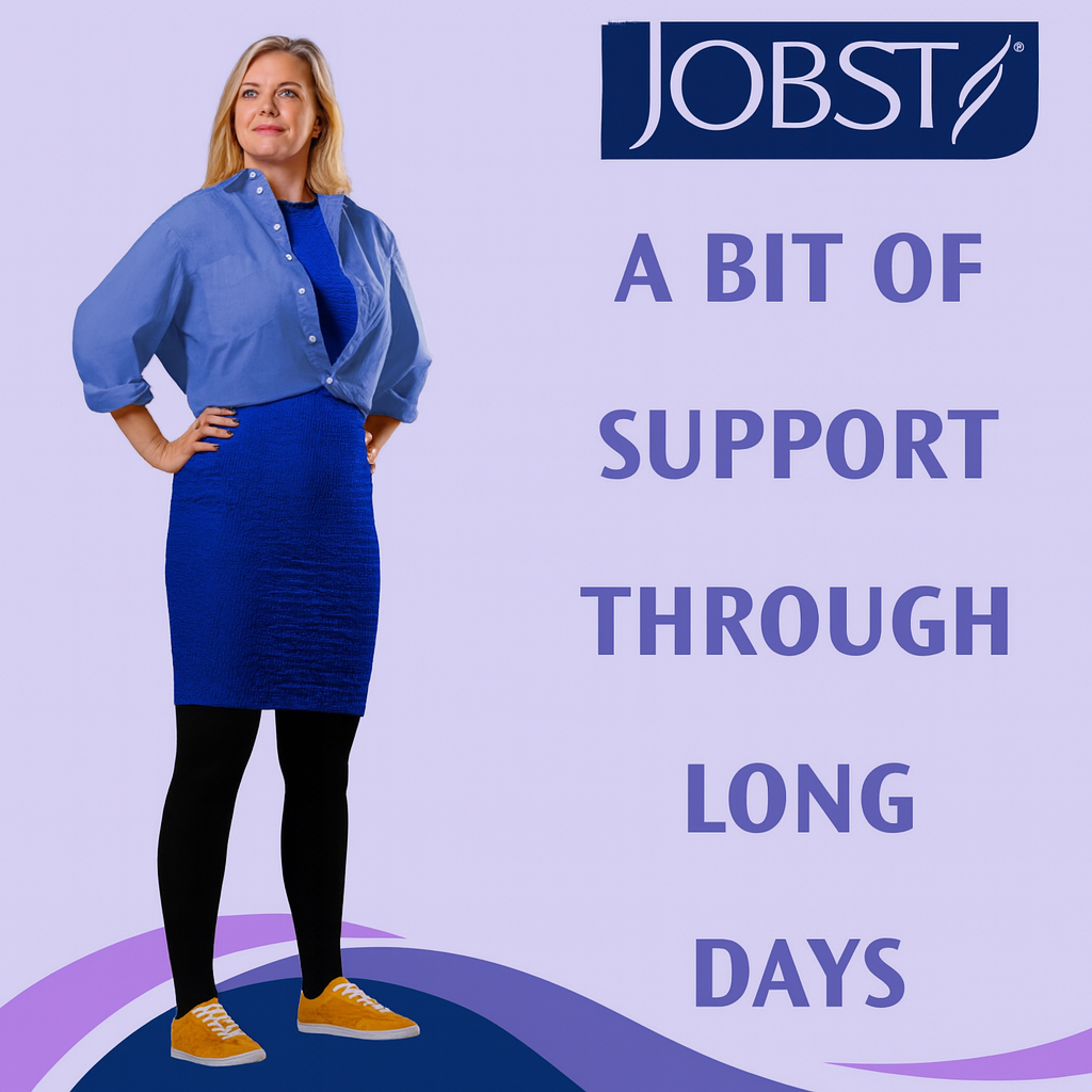 JOBST Relief Waist High 20-30mmHg Open Toe Compression Stockings - Black