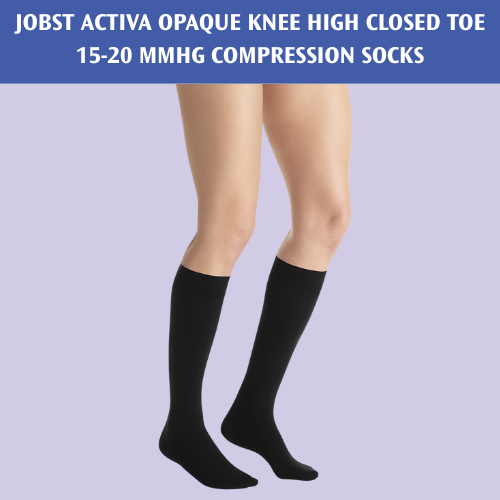 JOBST ACTIVA Opaque Knee High Closed Toe 15-20 mmHg Compression Socks