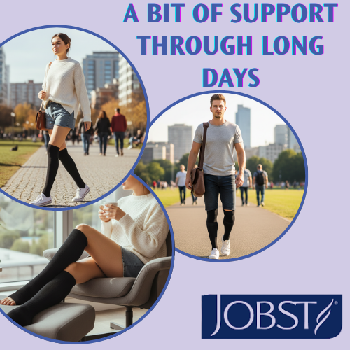 JOBST Relief Knee High Open Toe Compression Socks Black