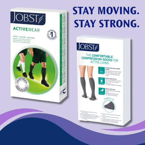 JOBST Activewear Compression Knee High 20-30 mmHg Unisex Sock - Firm support and comfort for active living