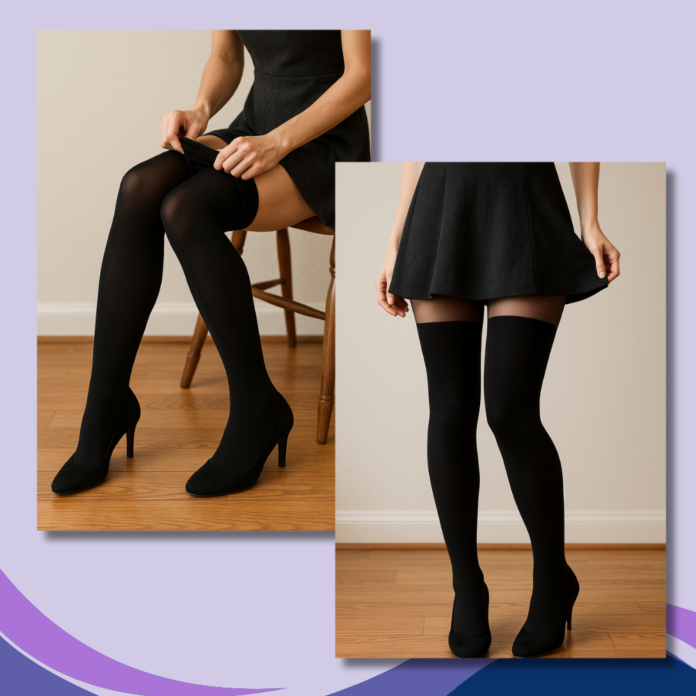 JOBST Women's Opaque Thigh High 20-30 mmHg w/ Silicone Dot Band Closed Toe Stocking