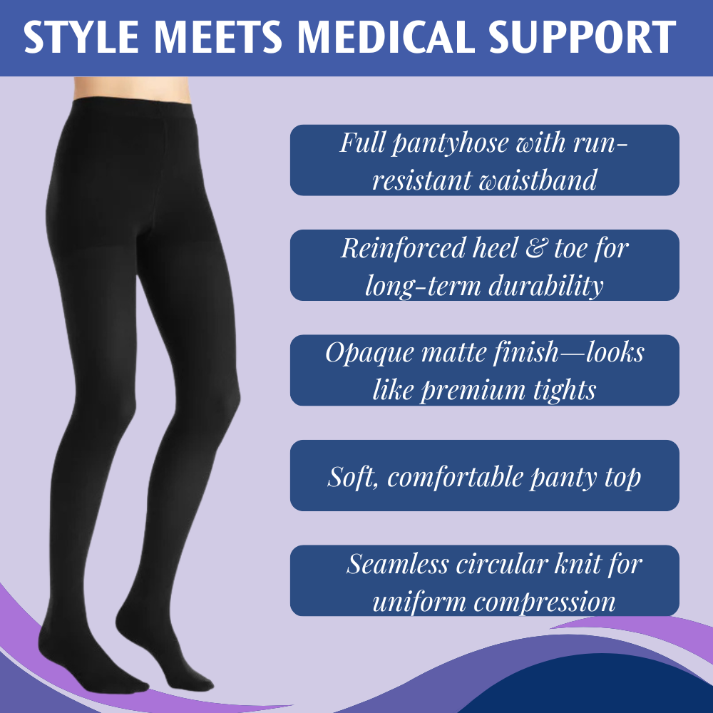 JOBST Opaque Compression Pantyhose 20-30 mmHg Closed Toe Stocking - Comfortable Full-Leg Compression for Daily Support