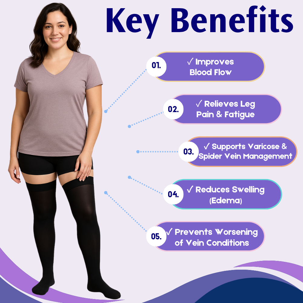SIGVARIS Women's DYNAVEN Closed Toe 20-30mmHg  Thigh-High Compression Sock - Firm Compression Support for the Full Leg