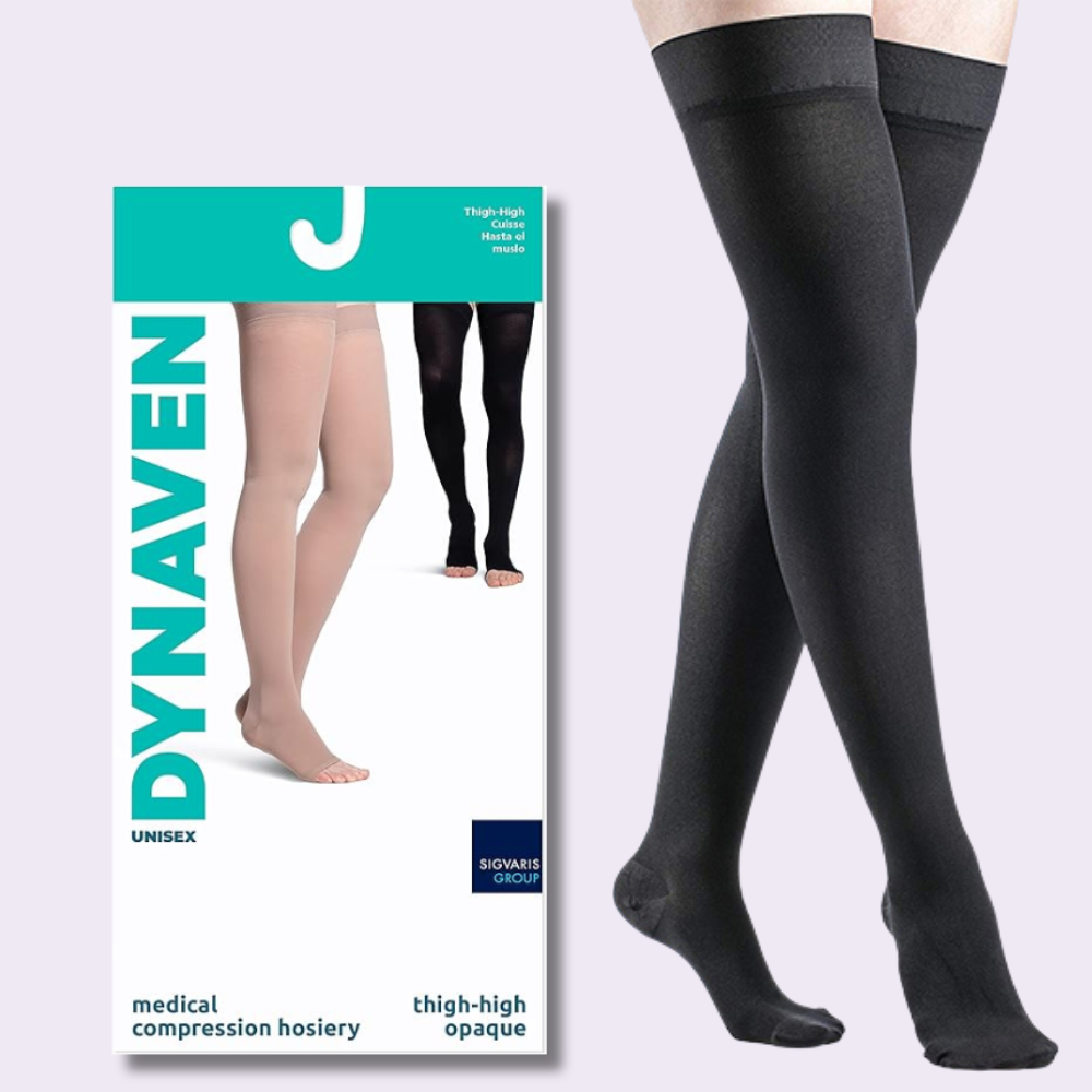 SIGVARIS Women's DYNAVEN Closed Toe 20-30mmHg  Thigh-High Compression Sock - Firm Compression Support for the Full Leg