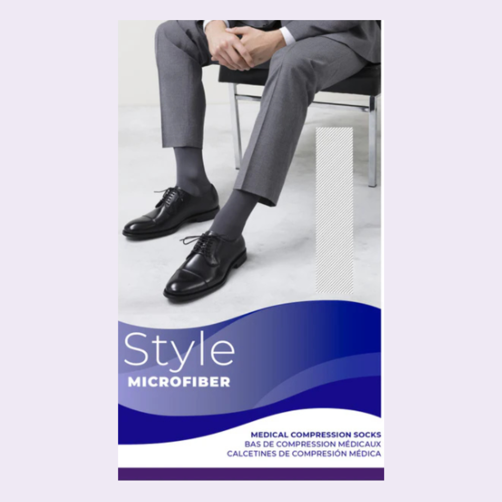 SIGVARIS Men's Style Microfiber Knee High Compression Sock - Comfortable Compression for Daily Leg Support