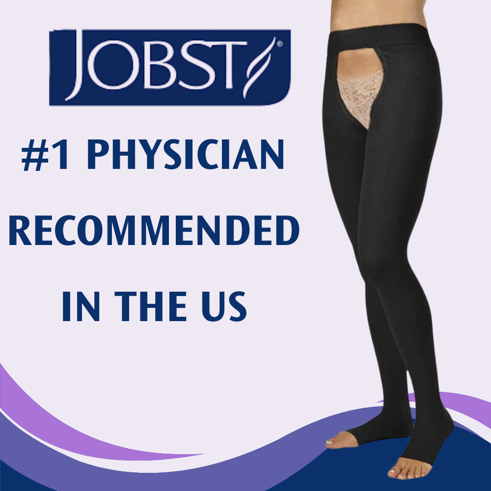 Jobst Relief Compression CHAP Style 30-40 mmHg Open Toe Both Legs Stocking-Black