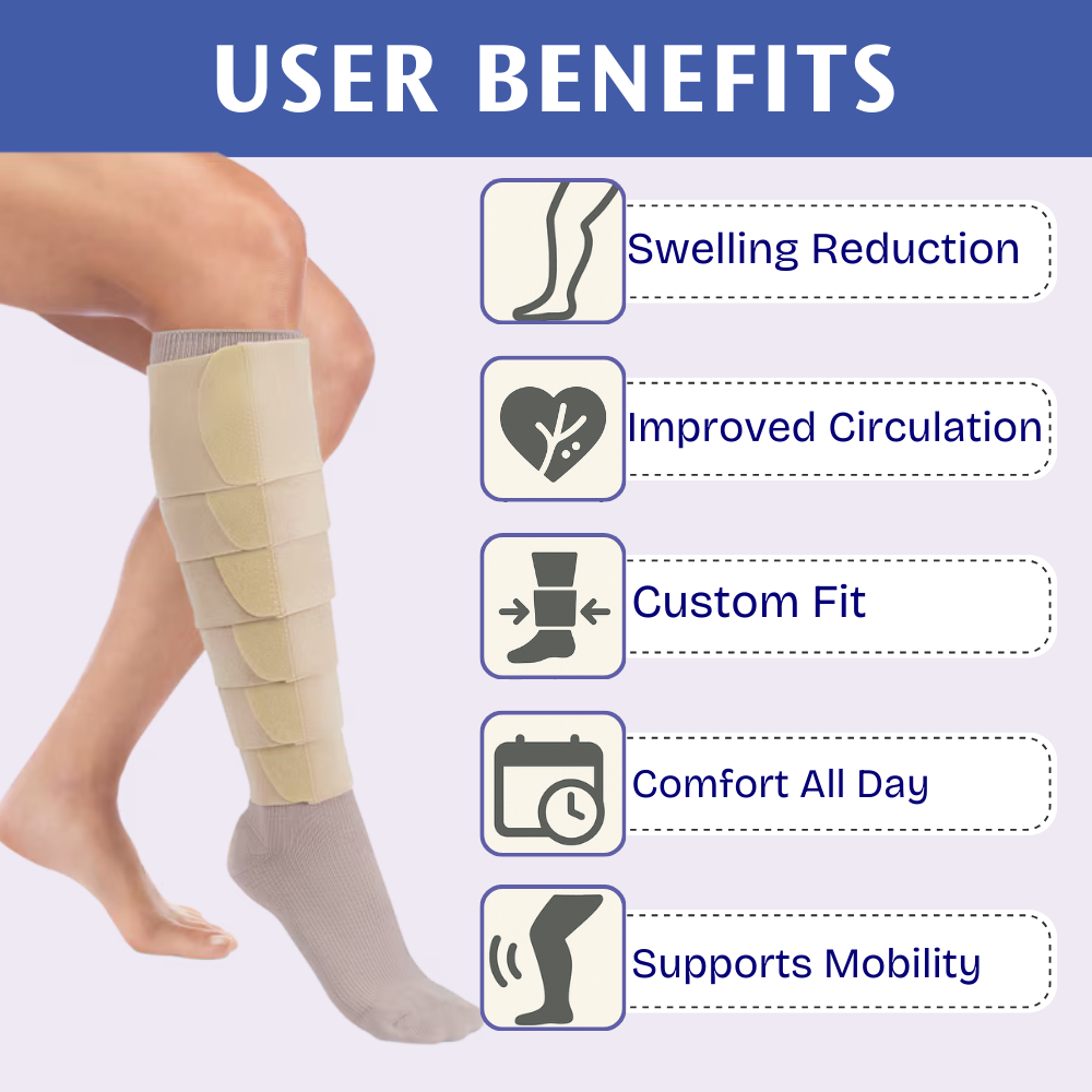 JOBST FarrowWrap LITE Compression Legpiece - Tan - Adjustable Compression for Daily Leg Comfort