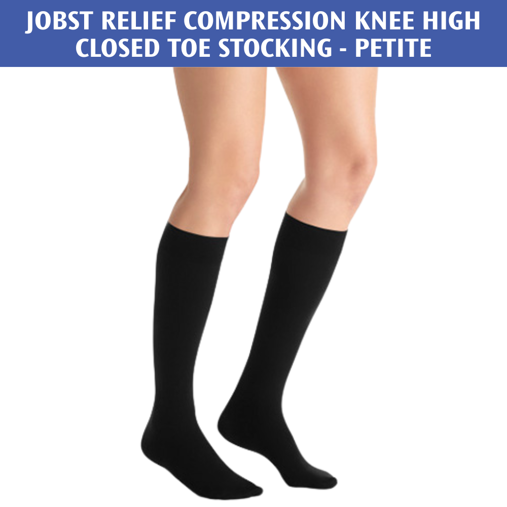 JOBST Relief Compression Knee High Closed Toe Stocking - PETITE - Gentle Compression for Petite Legs