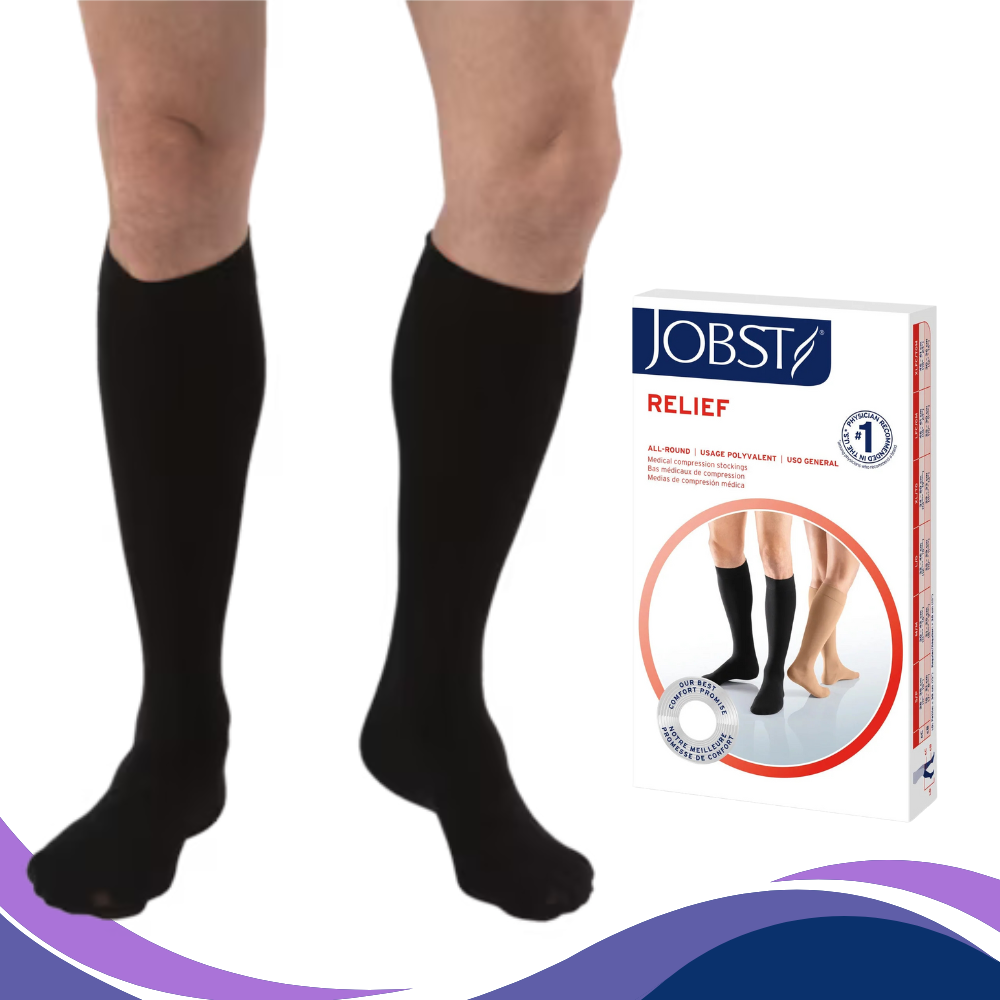 JOBST Relief Compression Knee High Closed Toe Stocking - PETITE - Gentle Compression for Petite Legs
