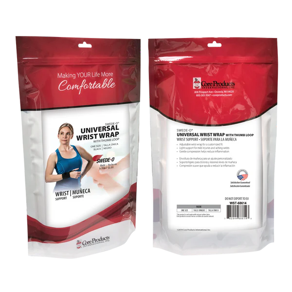  Core Products Black Elastic Wrist Wrap w/ Thumb Loop