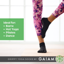Gaiam Super Grippy No Slip Yoga Socks - Black