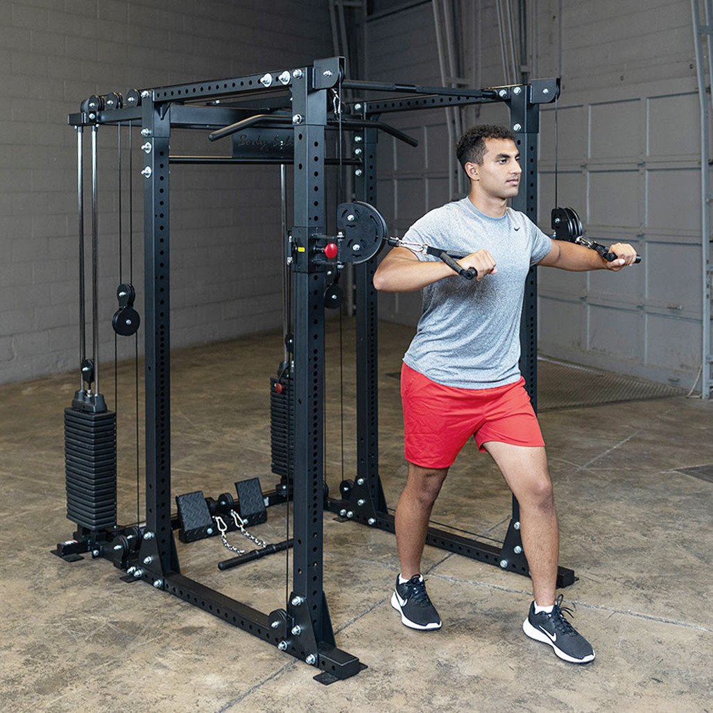 GPRFTS Functional Trainer Attachment with Dual Weight Stacks – Power Rack Cable System for Full-Body Strength Training