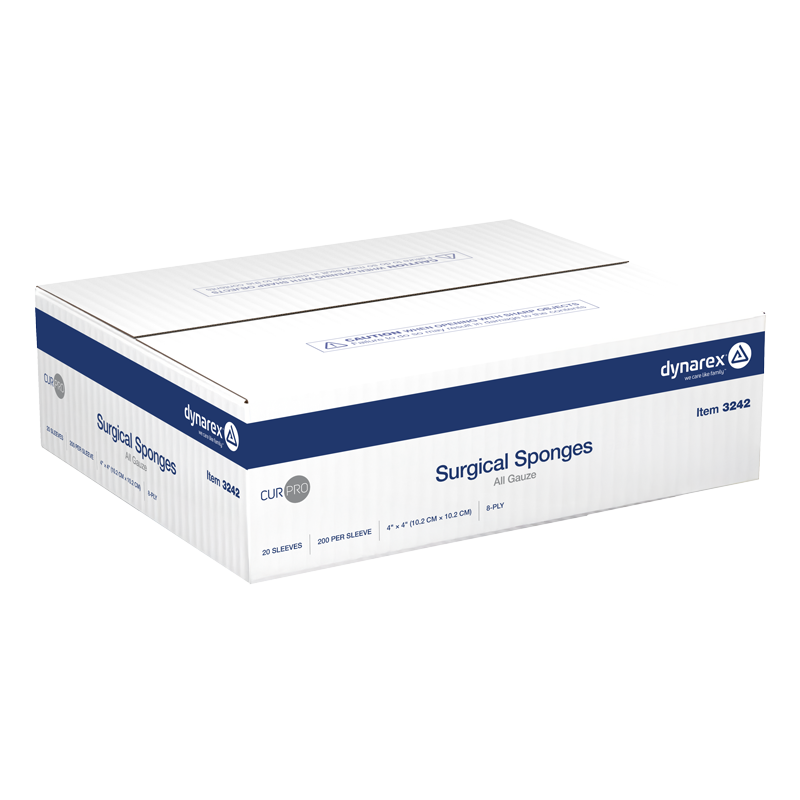 Dynarex Gauze Sponge Non-Sterile 200/Box (8 Ply, 4" x 4")