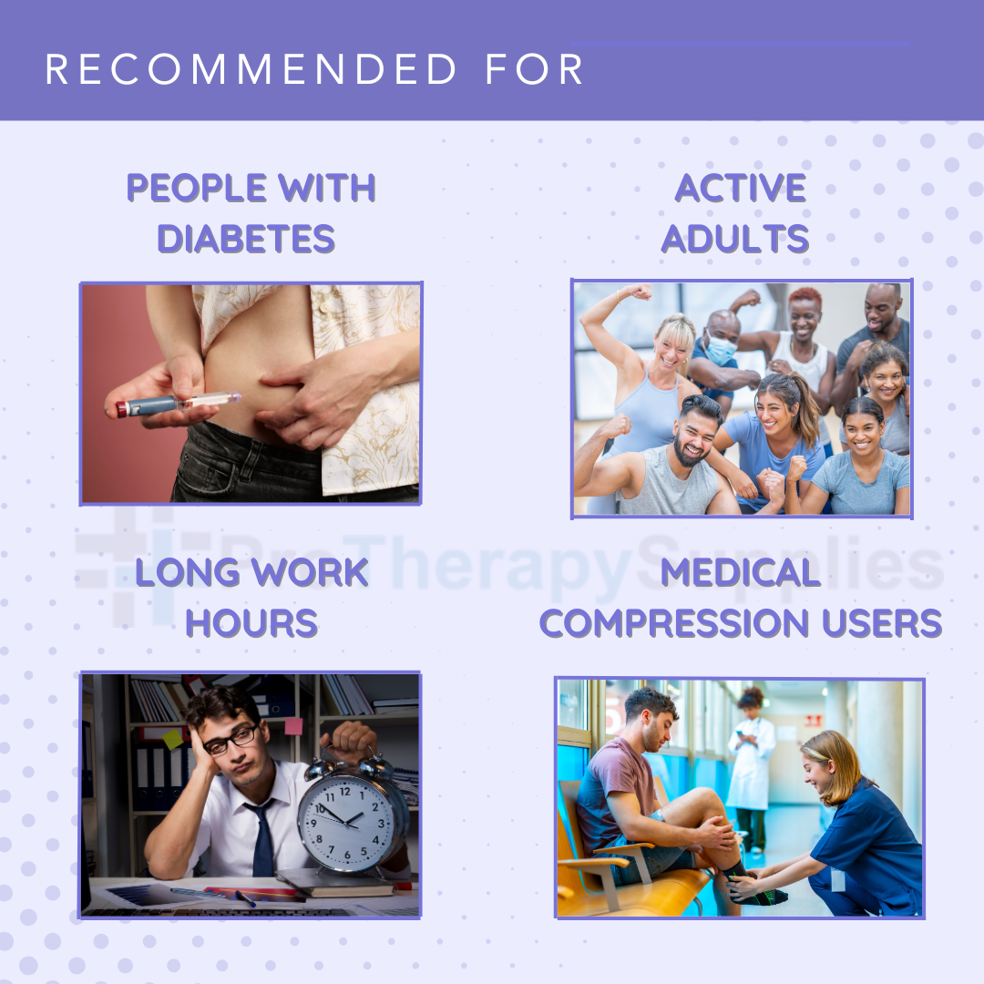 SIGVARIS Men's 602 Diabetic Calf Compression Socks 18-25mmHg - White - Steady Support for Sensitive Feet and Legs