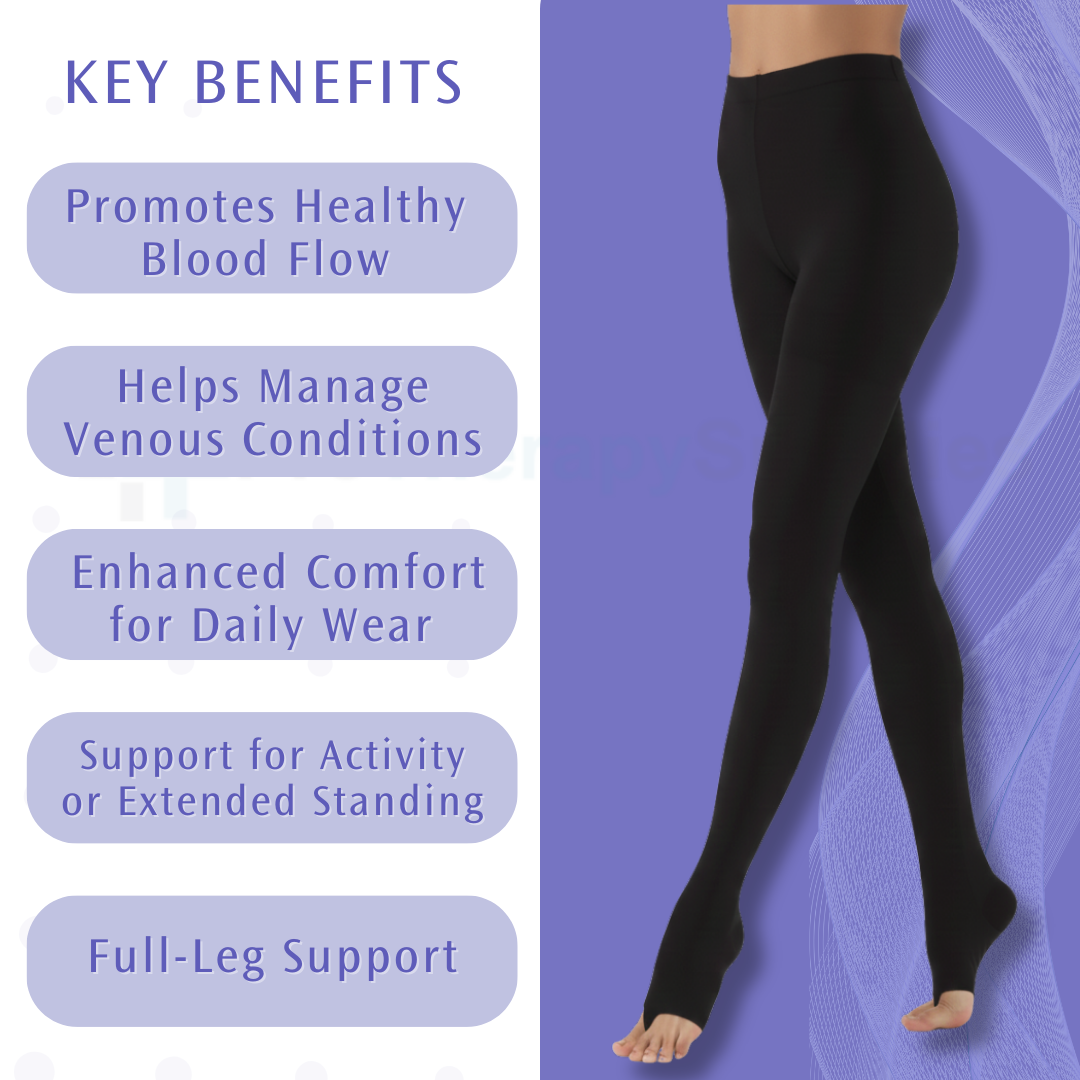 JOBST Relief Waist High Petite Open Toe 30-40 mmHg Compression Stockings-for Firm Leg Support