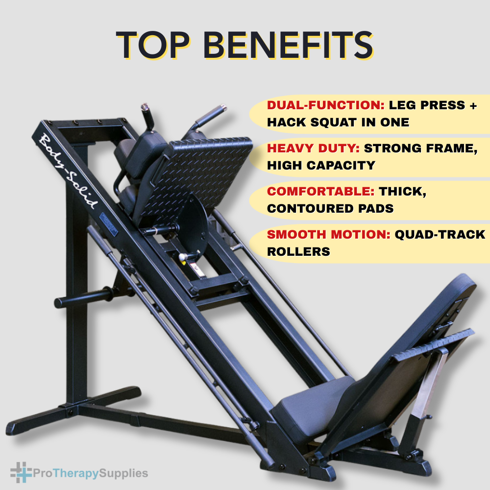 Body-Solid Leg Press & Hack Squat Machine - Dual Function Strength Equipment for Superior Leg Development