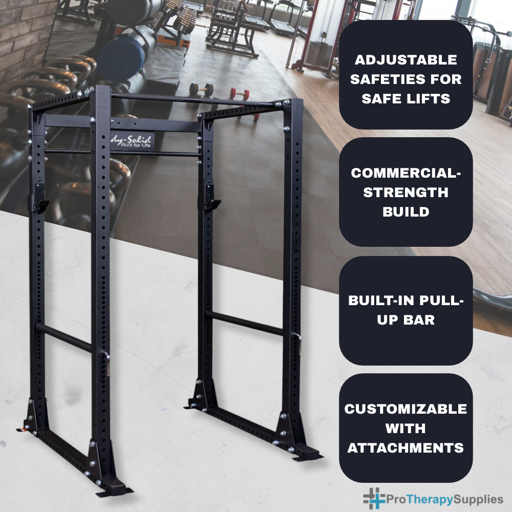 GPR400 Heavy-Duty Power Rack with Safety Bars & Olympic Plate Storage – Strength Training Power Cage