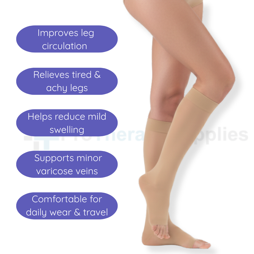 Jobst Ultrasheer 15-20 mmHg-Small-SunBronze-Knee High Open Toe