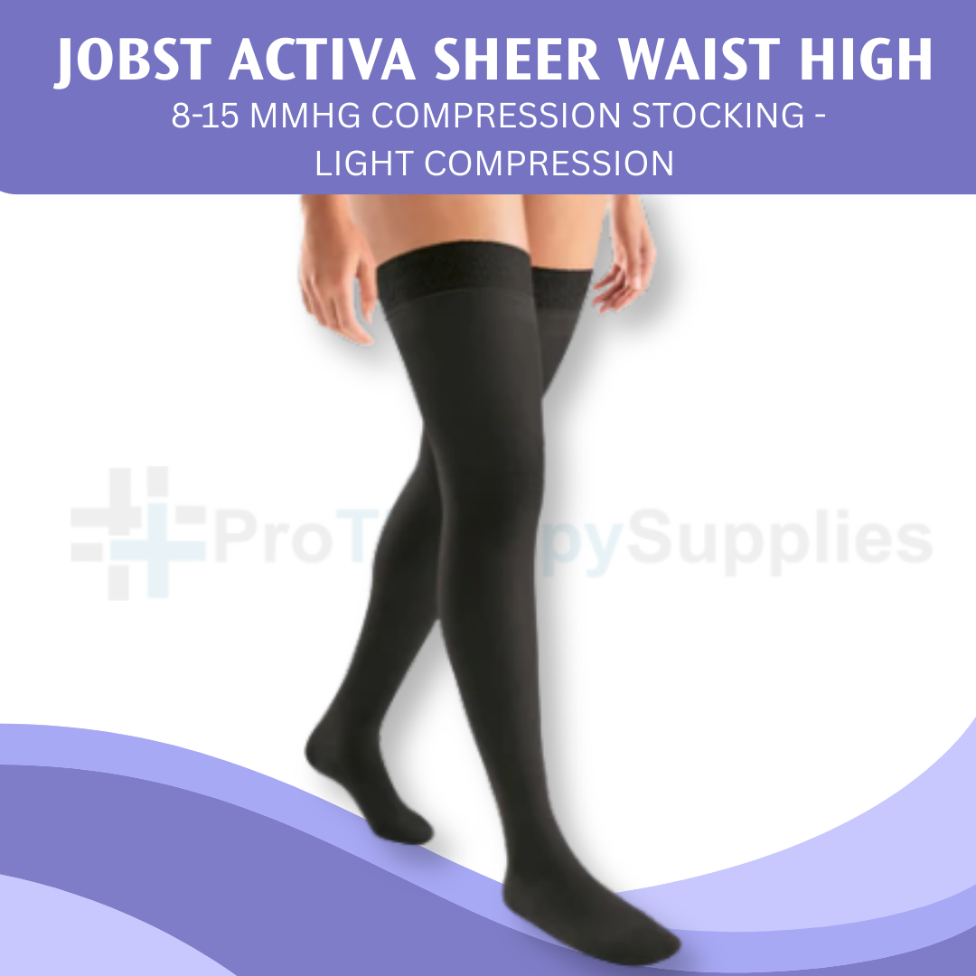 JOBST ACTIVA Sheer Waist High 8-15 mmHg Compression Stocking - Light Compression and Elegant Design for Daily Comfort