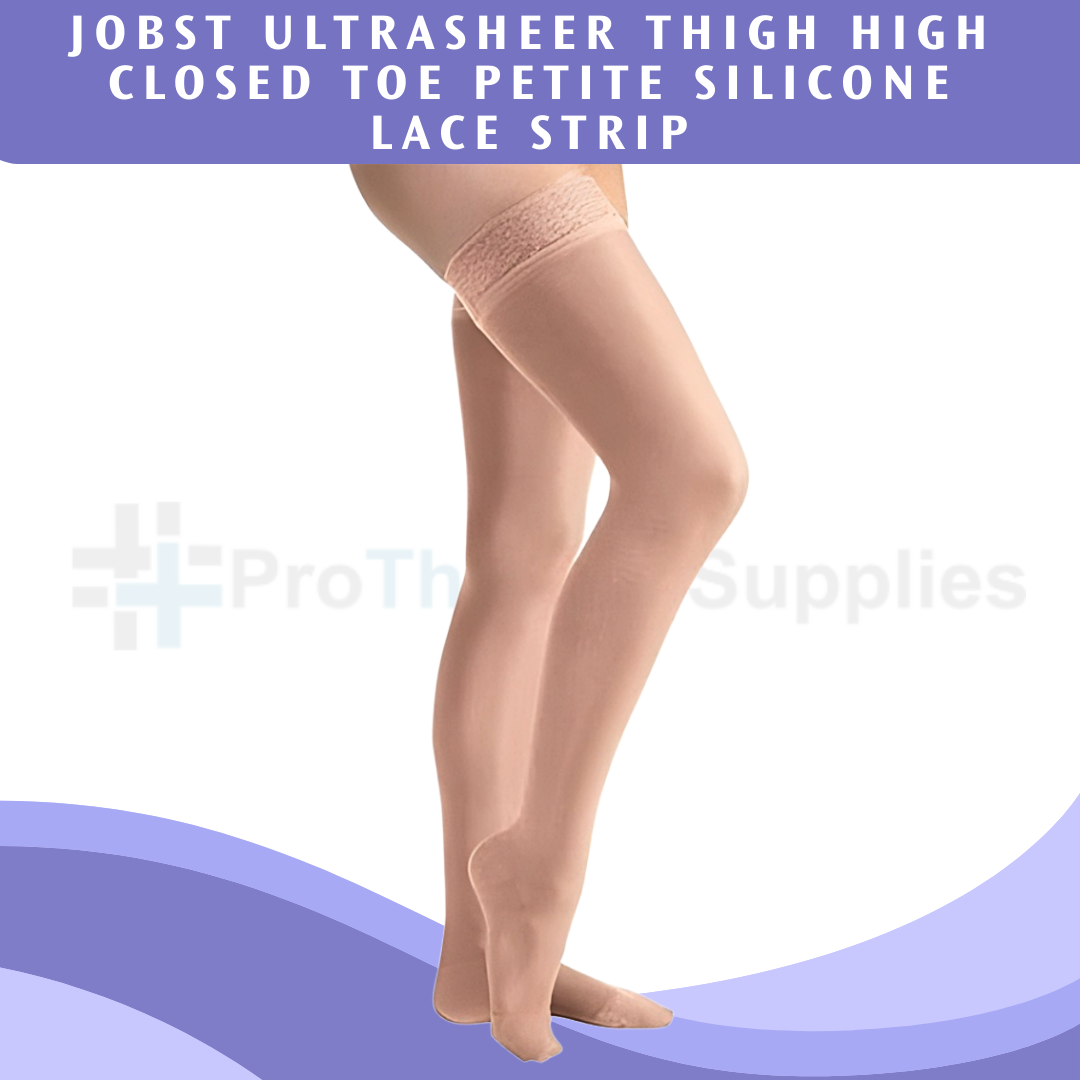 Jobst UltraSheer Thigh High Closed Toe Petite Silicone Lace Strip