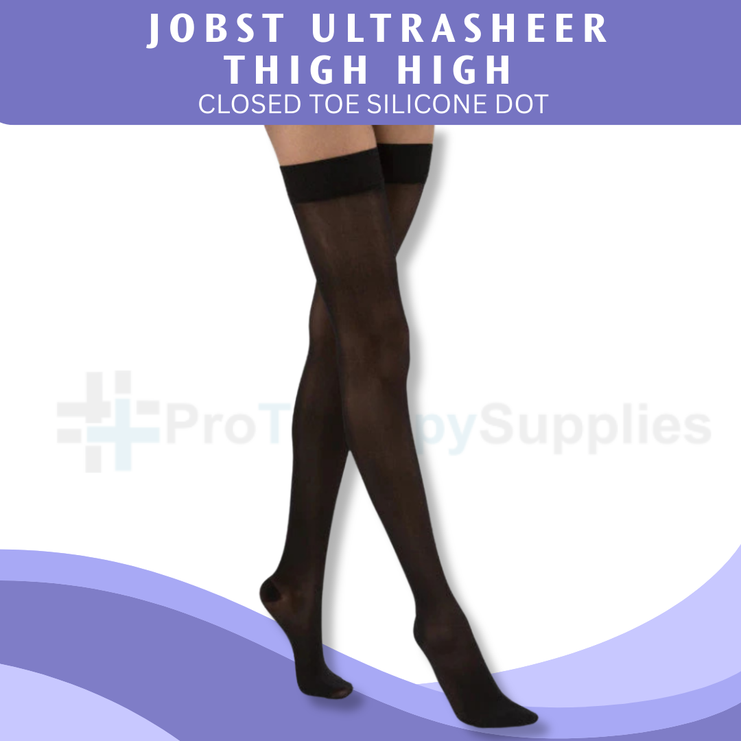Jobst UltraSheer Thigh High Closed Toe Silicone Dot