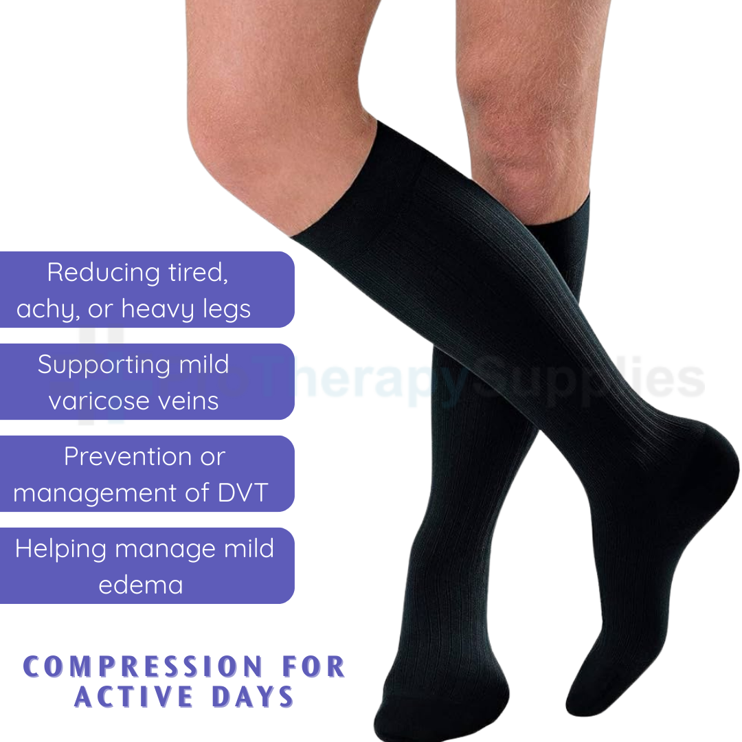 Jobst forMen Ribbed Closed Toe 20-30-mmHg