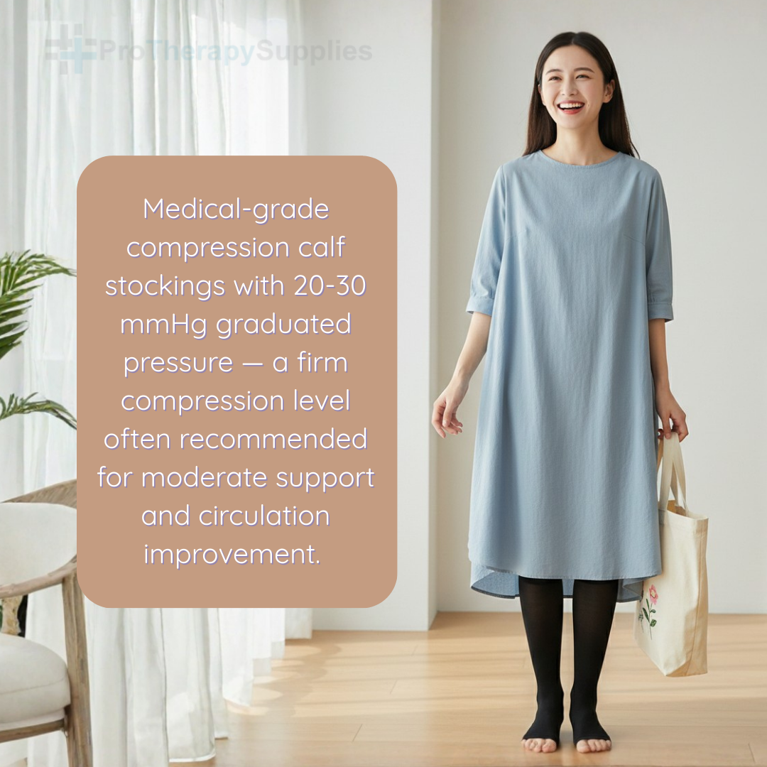 SIGVARIS Essential Opaque 860 Open Toe Standard Calf Style 20-30mmHg - Reliable Compression Support for Healthier Legs