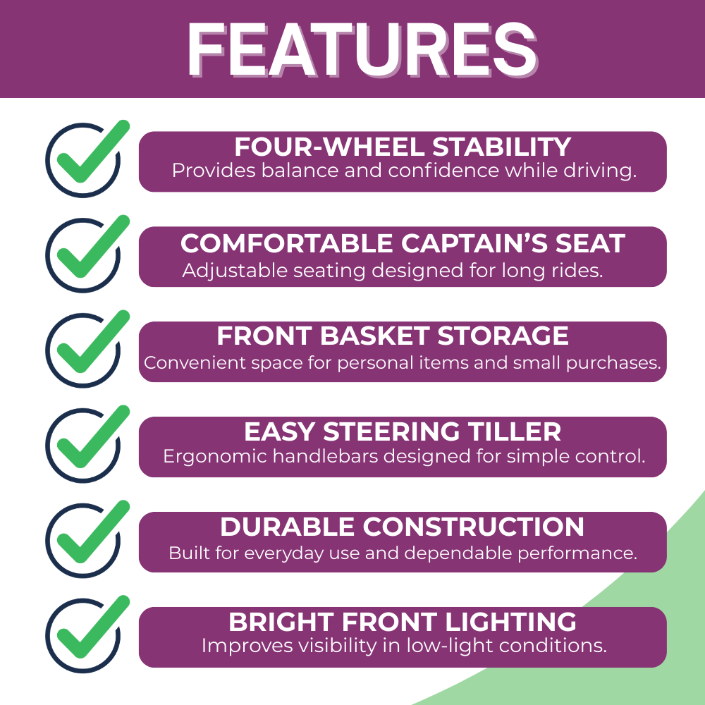 Victory LX Sport 4-Wheel Mobility Scooter for Stable Daily Travel