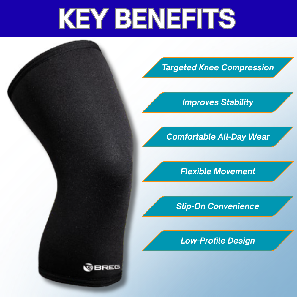 Breg Neoprene Knee Support Closed Patella for Daily Knee Stability and Comfort