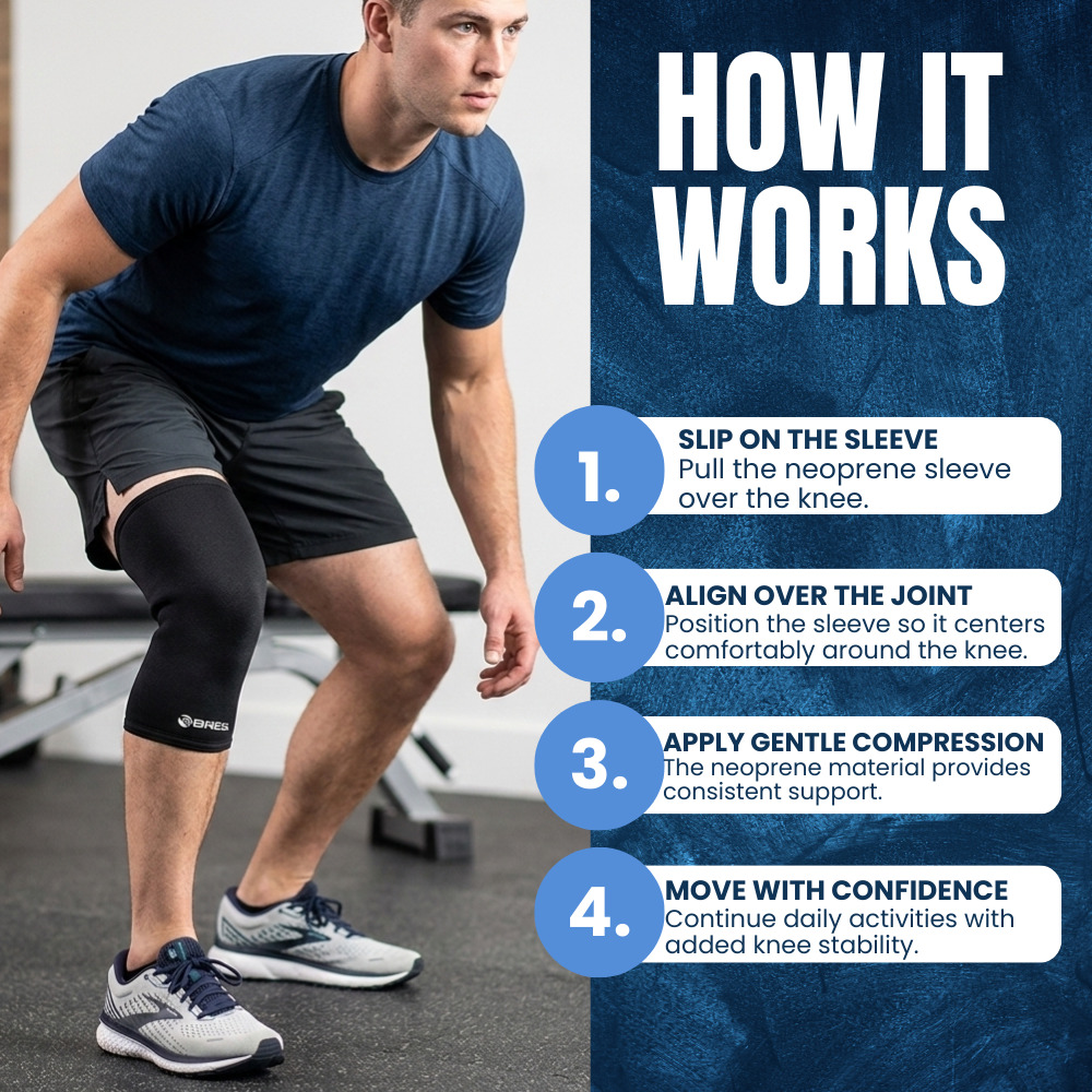 Breg Neoprene Knee Support Closed Patella for Daily Knee Stability and Comfort