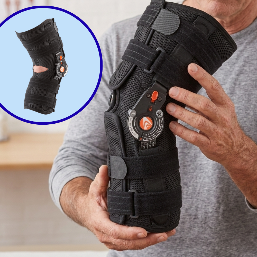 Breg Recover Knee Brace Airmesh Wraparound Open Back - Long for Adjustable Support and Everyday Stability