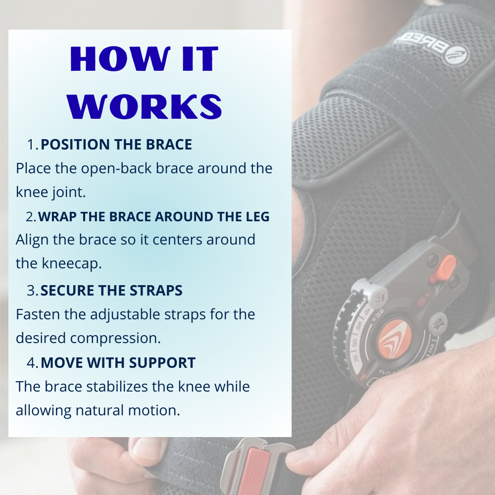 Breg Recover Knee Brace Airmesh Open Back Wraparound - Short - for Daily Knee Support and Stability