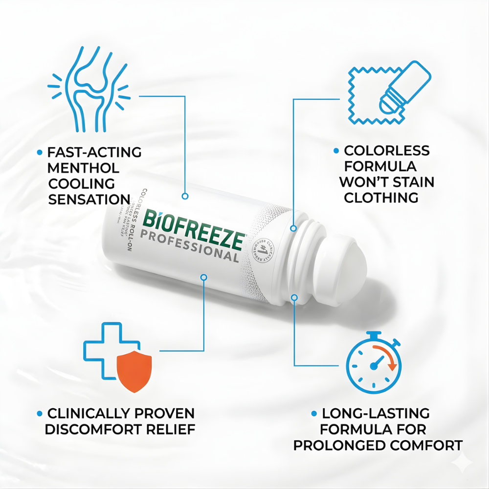 Biofreeze Professional Gel 3 oz Roll-On Colorless