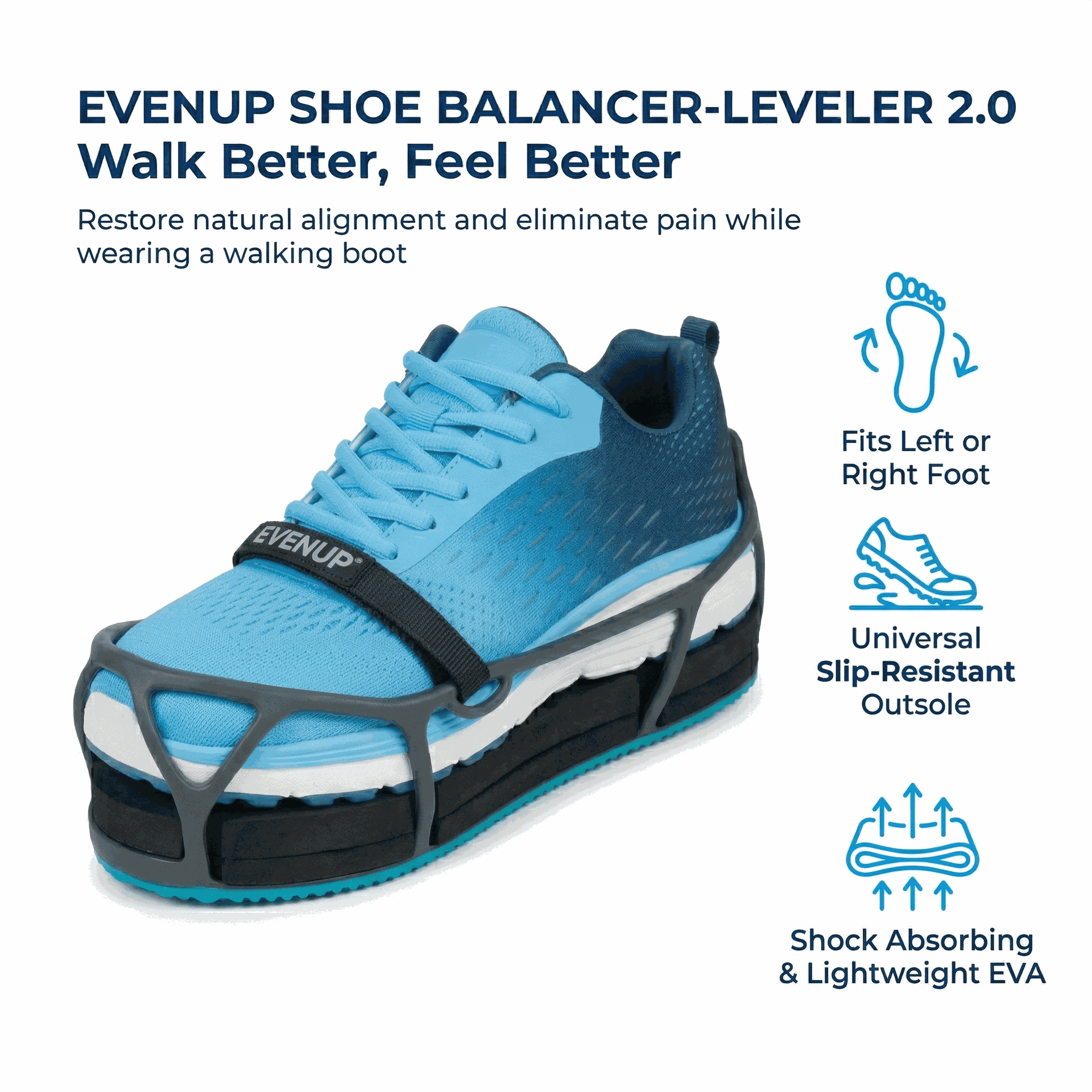 EVENup Shoe Balancer-Leveler 2.0 | Correct Leg Length Discrepancy & Improve Gait