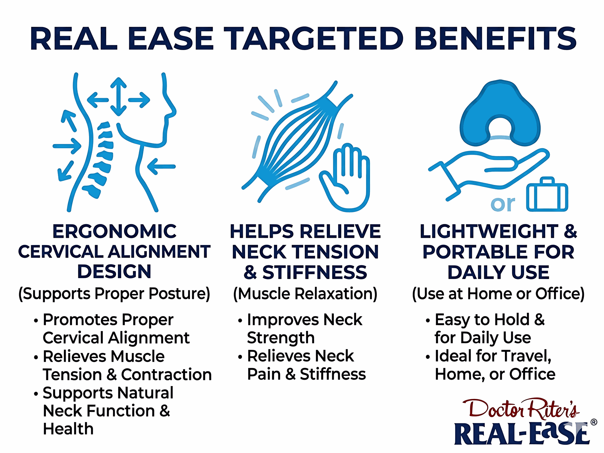 Dr. Riter Real Ease Neck Support | Natural Neck Pain Relief & Cervical Alignment Device