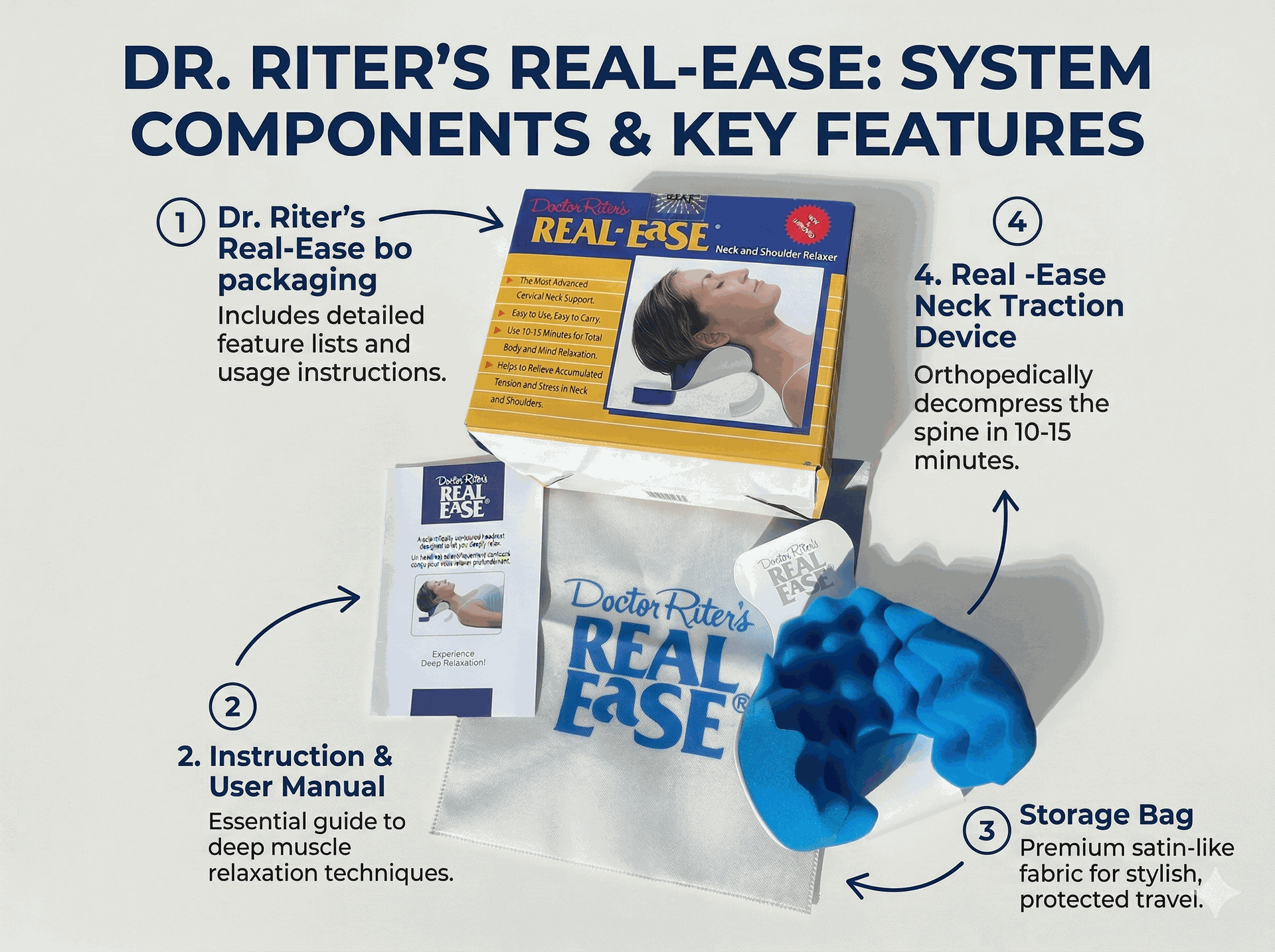 Dr. Riter Real Ease Neck Support | Natural Neck Pain Relief & Cervical Alignment Device