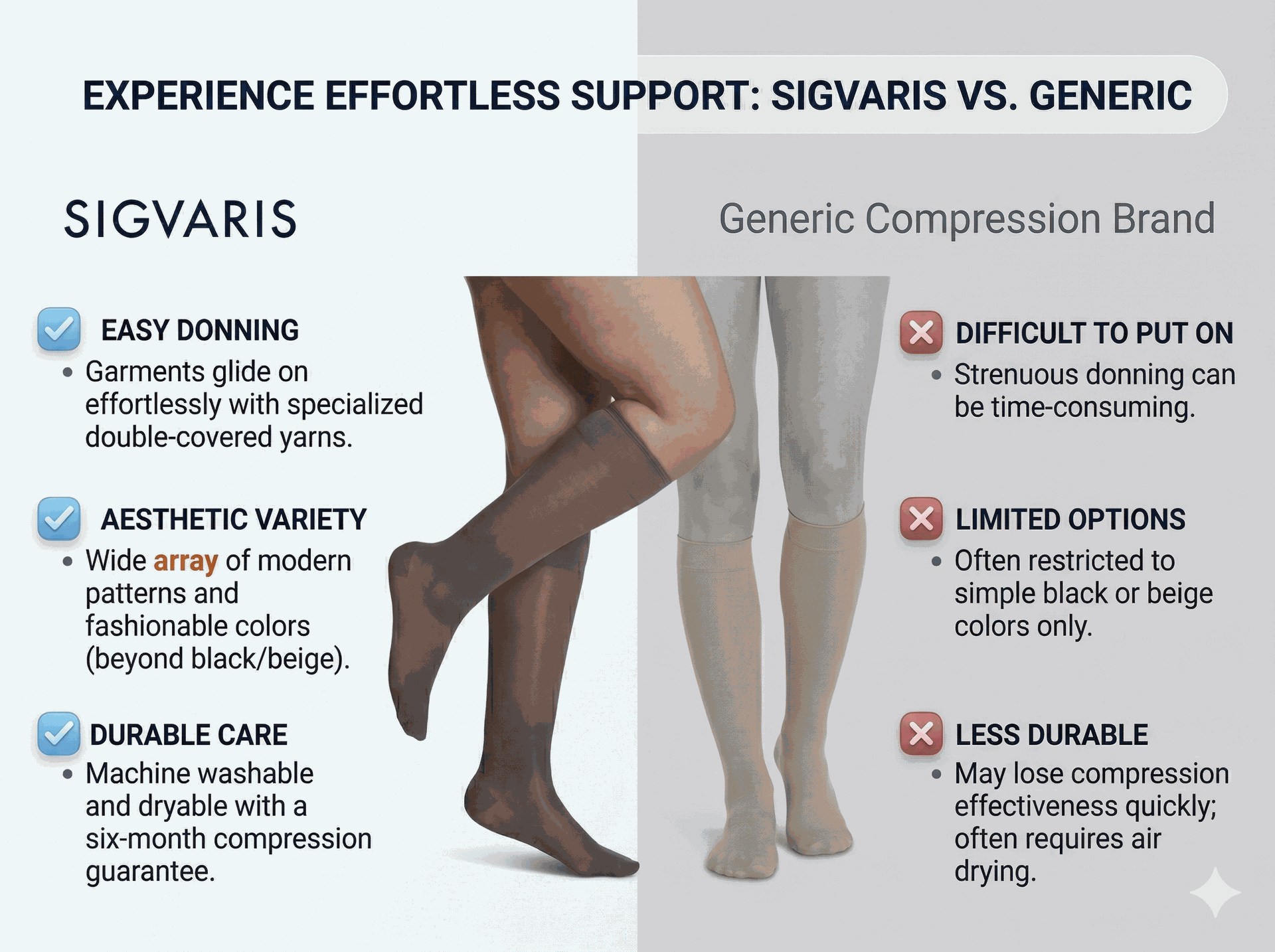 Sigvaris Womens Sheer Fashion 120 Calf 15 20mmHg - Comfortable Sheer Support for Light Leg Relief