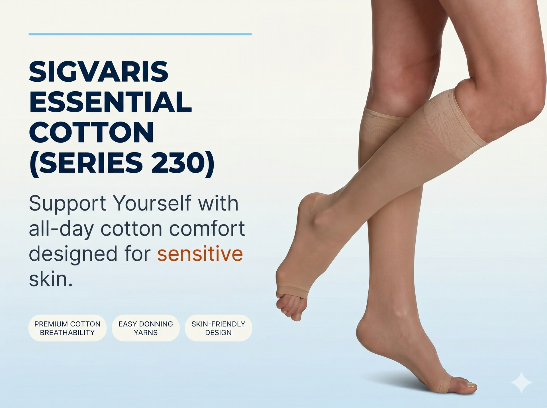 SIGVARIS Womens Sheer Fashion 120 Open-Toe Calf 15-20mmHg