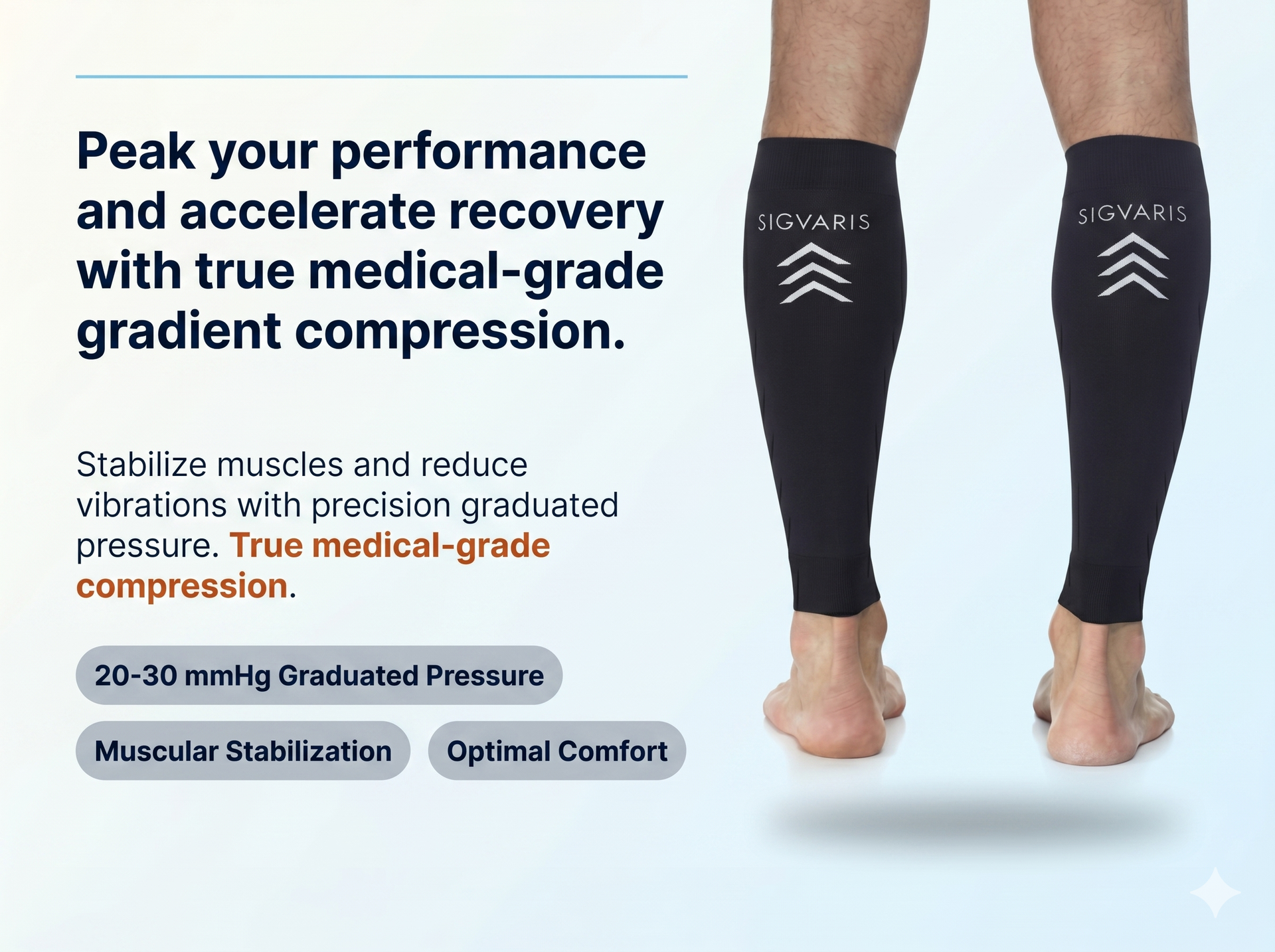 SIGVARIS Compression Running Sleeve 412V Unisex 20-30mmHg
