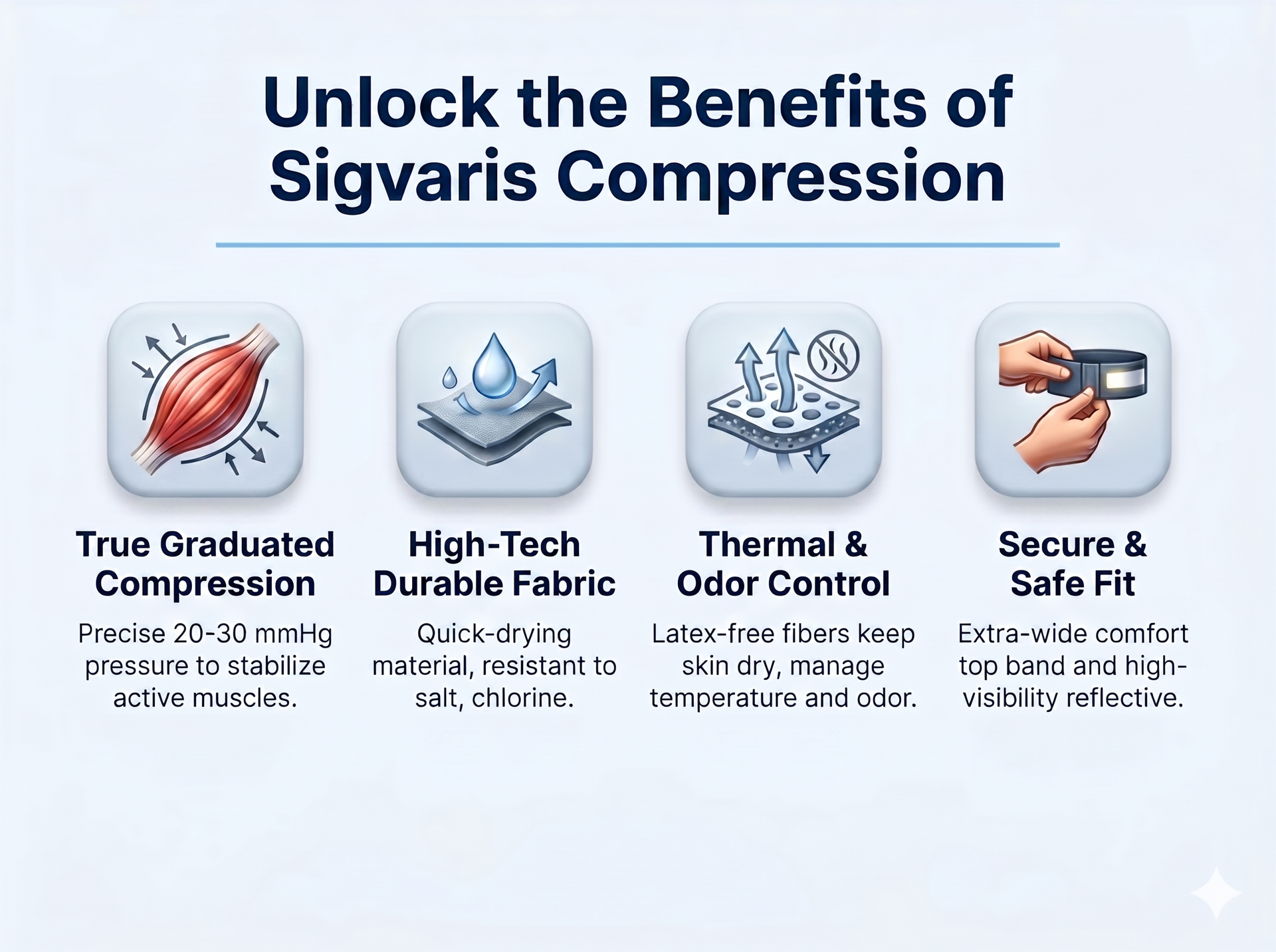 SIGVARIS Compression Running Sleeve 412V Unisex 20-30mmHg