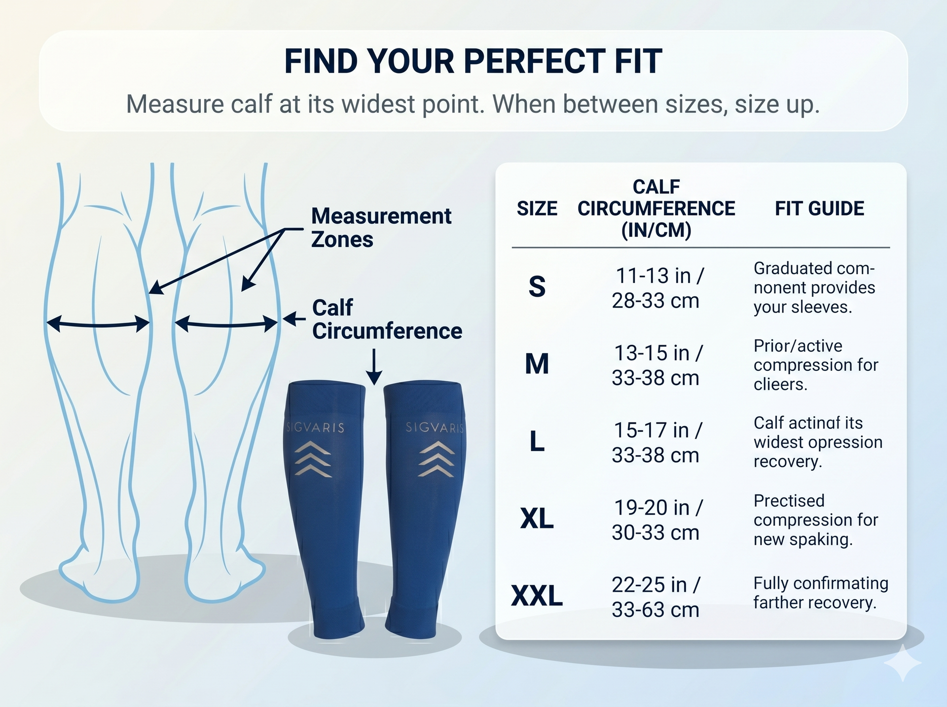 SIGVARIS Compression Running Sleeve 412V Unisex 20-30mmHg