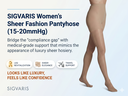 SIGVARIS Womens Sheer Fashion Pantyhose 15-20mmHg