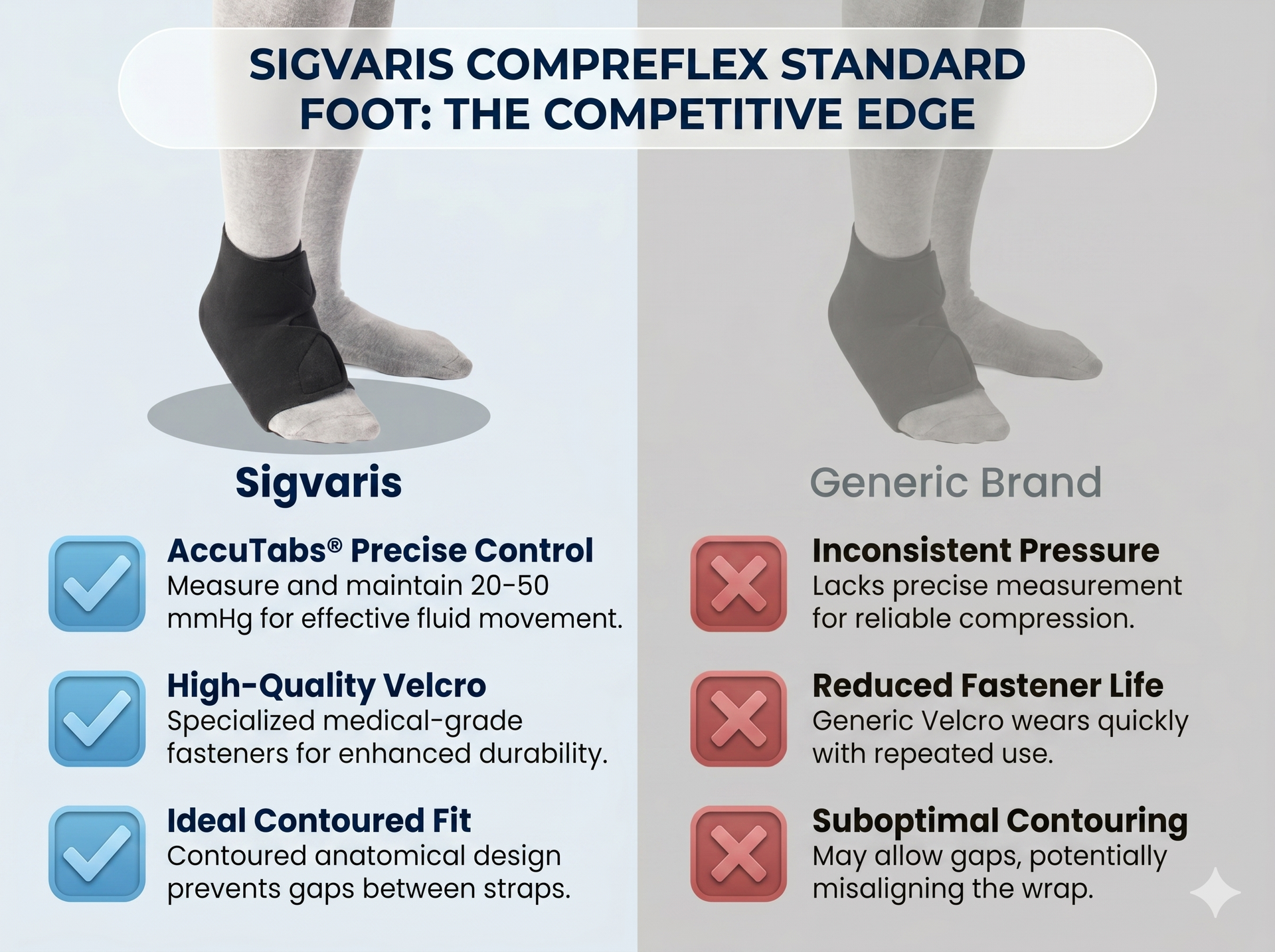 SIGVARIS Compreboot Standard Foot Wrap - Comfort Support for Swelling and Foot Care