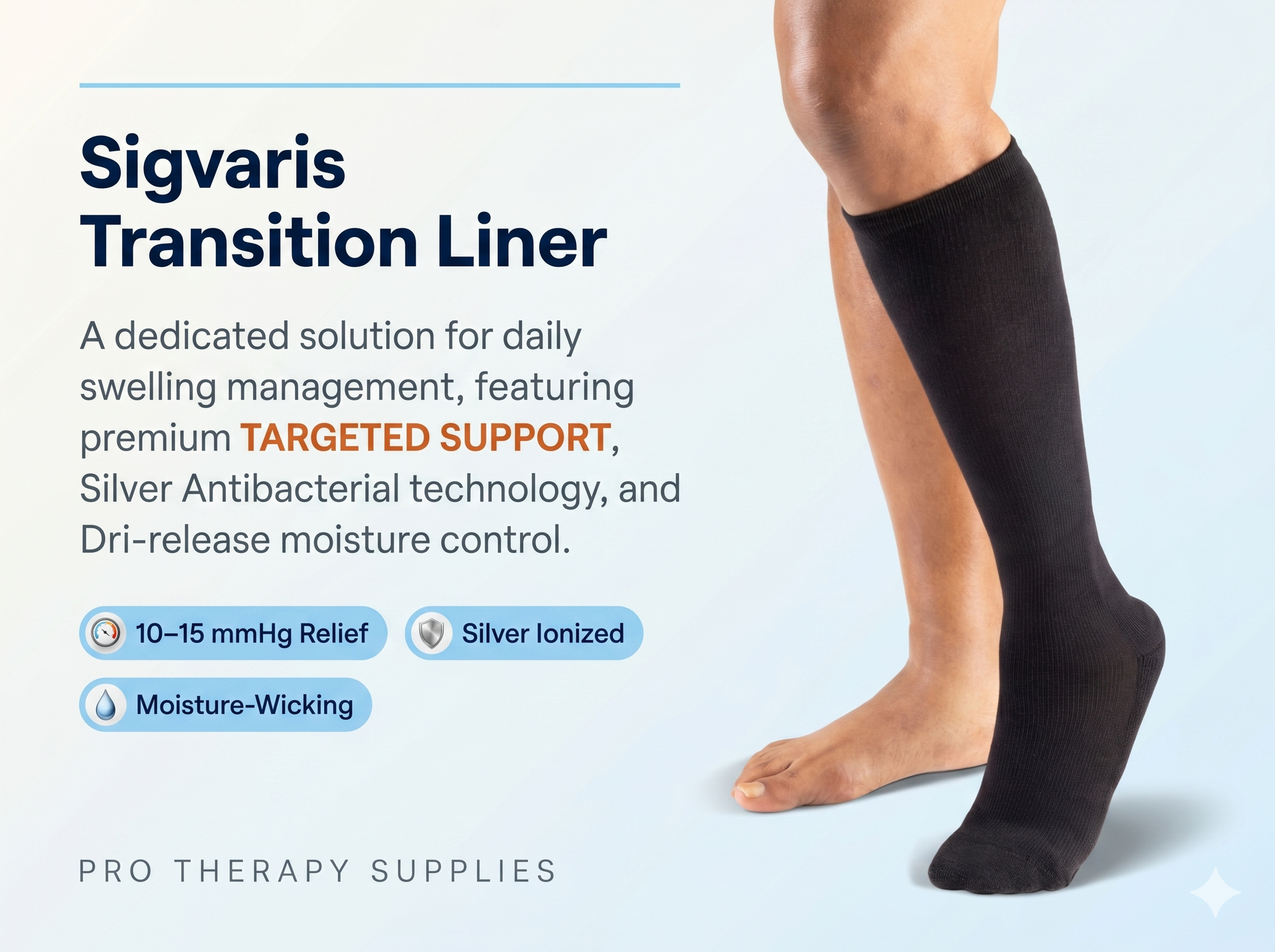 SIGVARIS Transition Liner Foot and Ankle Compression 10-15mmHg