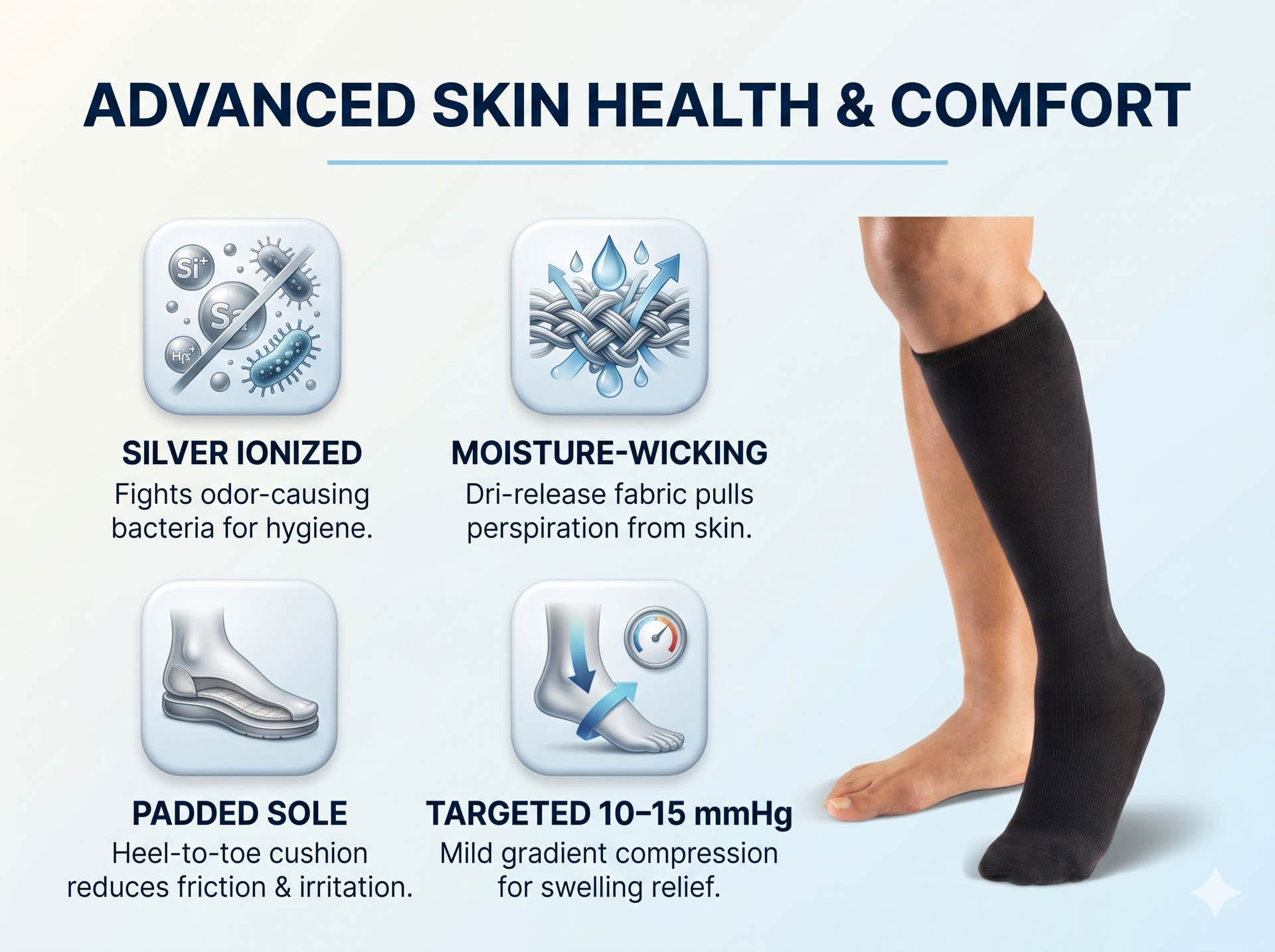 SIGVARIS Transition Liner Foot and Ankle Compression 10-15mmHg